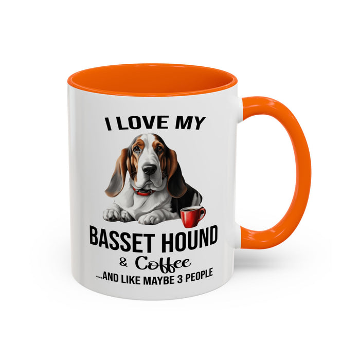 Basset Hound Lover Mug, Basset Hound Lover Gift, Coffee Mug, Basset Hound Mug, Basset Hound Gift, Basset Hound Owner, Coffee Cup A0023-005 Accent Coffee Mug (11, 15oz)