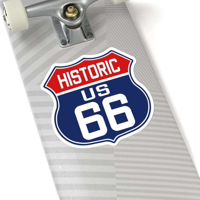 Route 66 Shield Red White and Blue Kiss-Cut Stickers