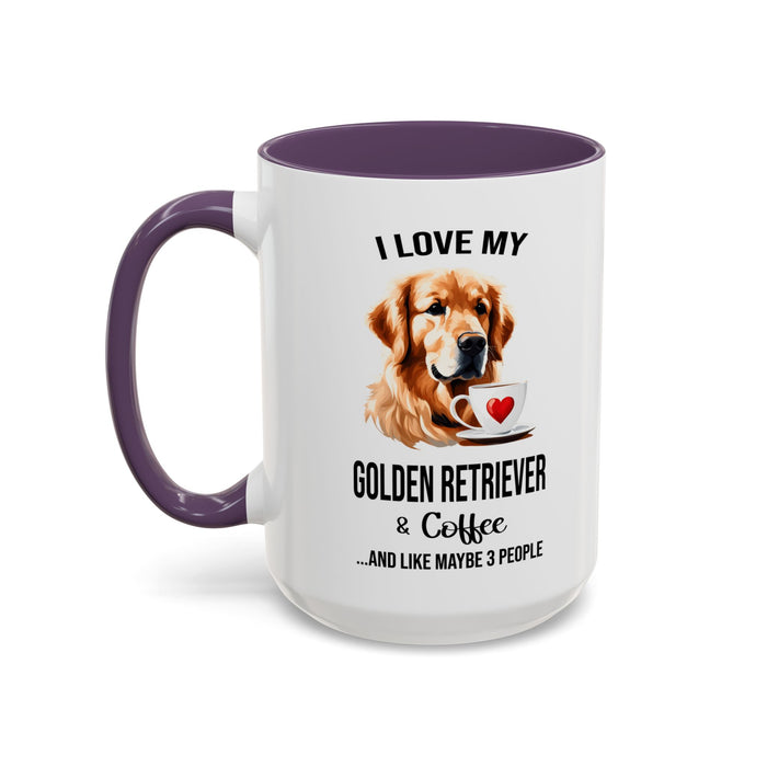 Golden Retriever Lover Mug, Golden Retriever Lover Gift, Coffee Mug, Golden Retriever Mug, Golden Retriever Gift, Golden Retriever A0023-40 Accent Coffee Mug (11, 15oz)