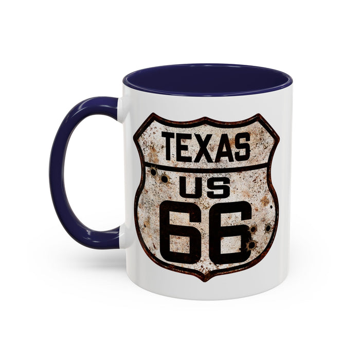Mug Vintage Rusty Route 66 Highway Shield Texas Route 66 Gift 11oz, 15oz
