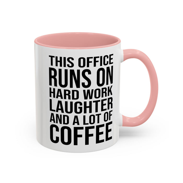 Office Coffee Mug, Runs on Coffee, Gift for him / her, Colleague Mug, Gift Idea for Office Workers, Office Mug, Colleague Gift Mug A0022-002 Accent Coffee Mug (11, 15oz)