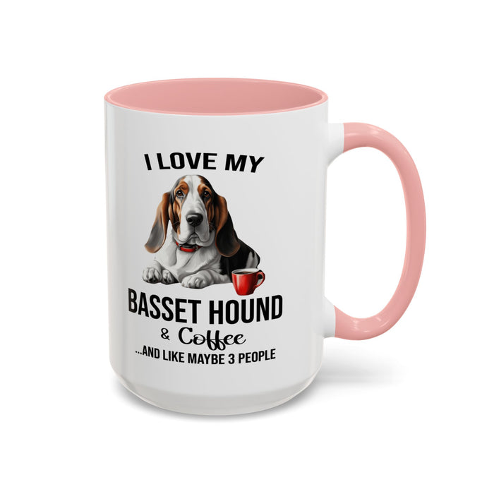 Basset Hound Lover Mug, Basset Hound Lover Gift, Coffee Mug, Basset Hound Mug, Basset Hound Gift, Basset Hound Owner, Coffee Cup A0023-005 Accent Coffee Mug (11, 15oz)