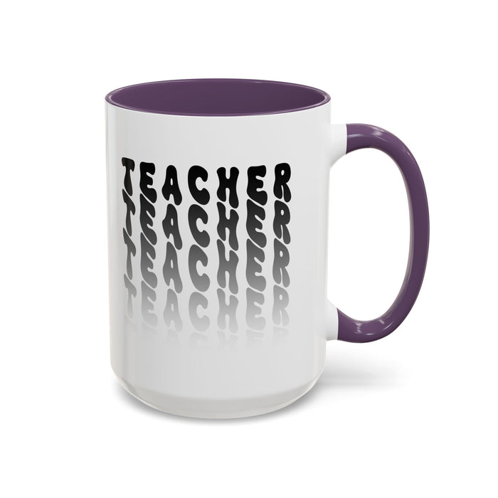 Mug -Teacher in Wavy Black Gradient Text, Gift for Teachers
