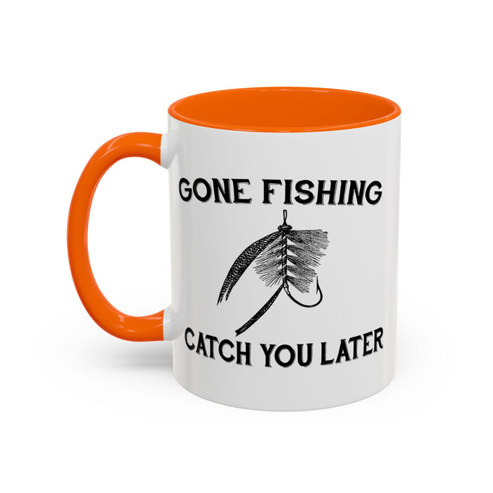 Coffee Mug, Gone Fishing Gift for Dad or Grandpa, Fly Fishing Mug