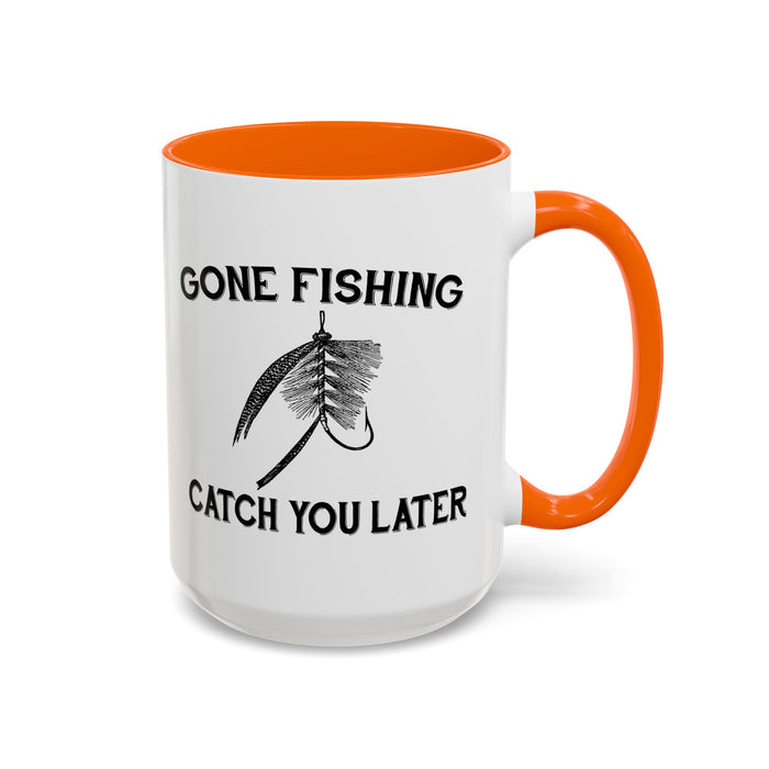 Coffee Mug, Gone Fishing Gift for Dad or Grandpa, Fly Fishing Mug